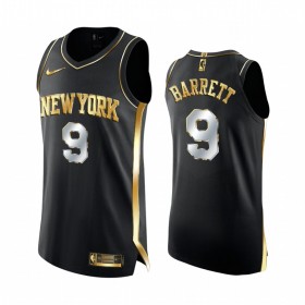 Maillot NBA New York Knicks RJ Barrett Barrett 9 2020-21 Noir Golden Edition Swingman - Homme